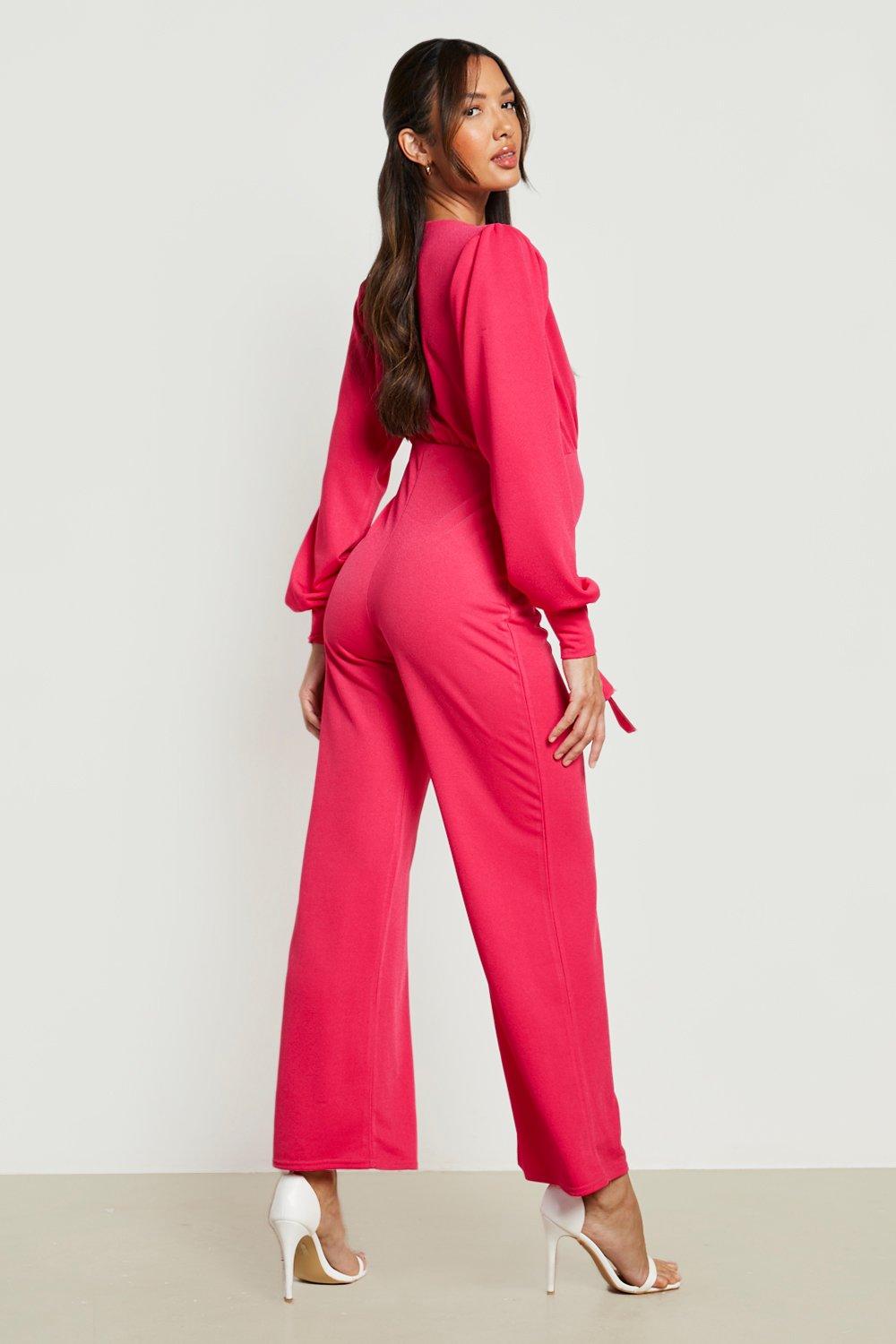 Maternity Wrap Wide Leg Jumpsuit boohoo